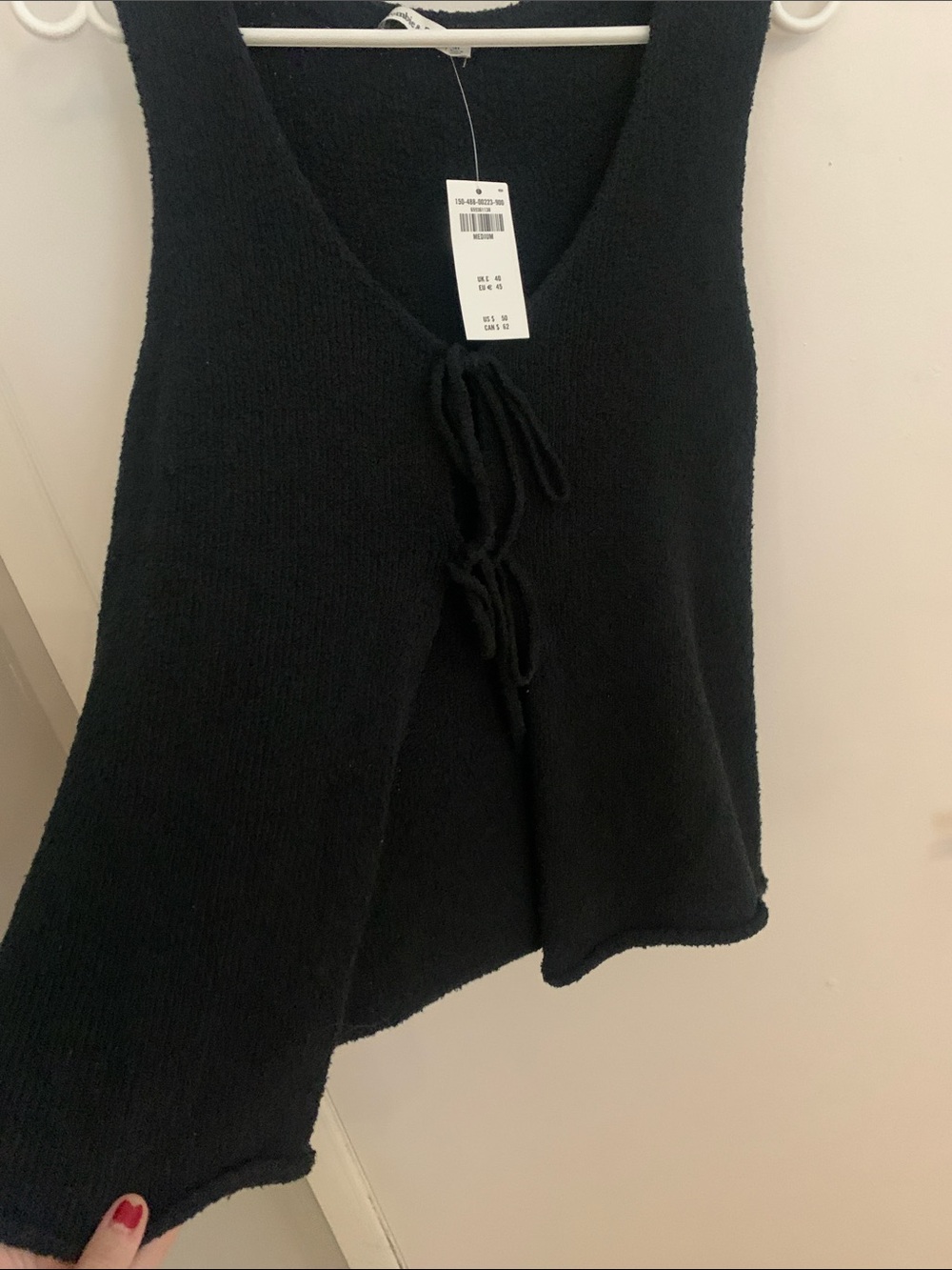 [M] F21 Black Knit Tie-Front Tank